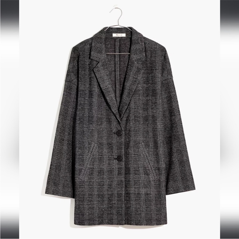 Madewell Glen Plaid Oversize Knit Blazer Size M - Picture 2 of 15
